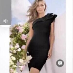 👗⚫️Venus Black Knit One Shoulder Dress. SizeXL NWT Bodycon